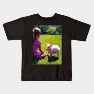 baby and pig animal Kids T-Shirt